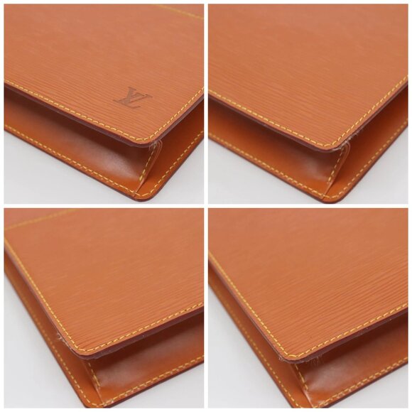 LOUIS VUITTON Epi Pochette Homme Bag Brown Zipangu Gold - Picture 16 of 16